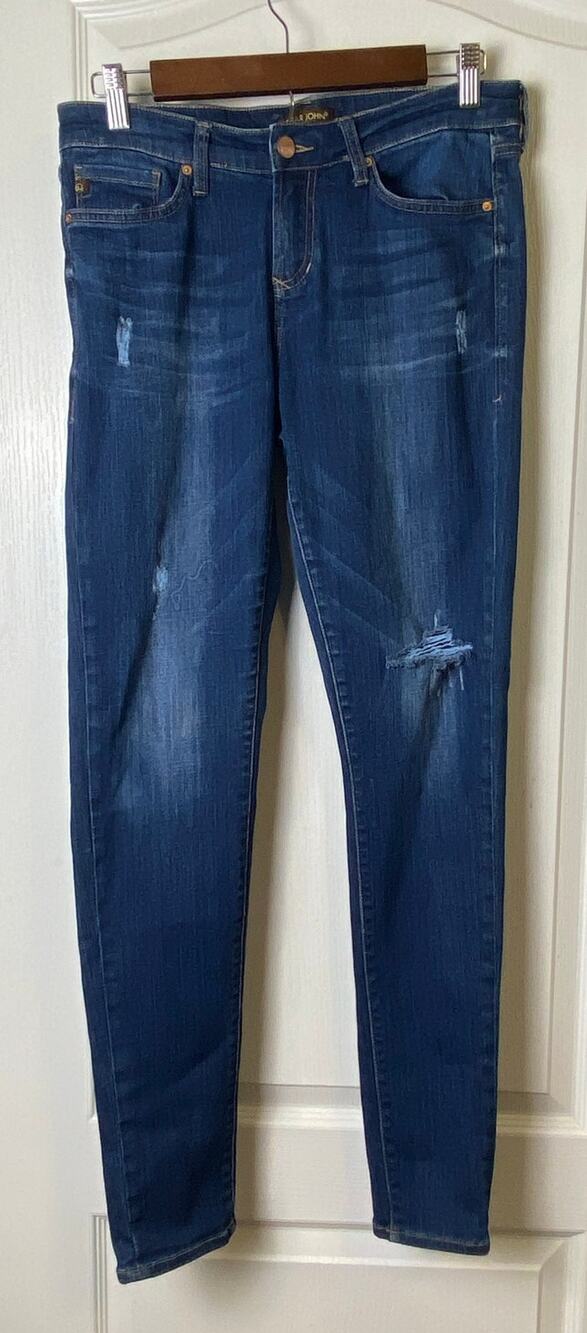 Dear John Women's Dark Wash Gisele Distressed Skinny Jeans Women's Size 27